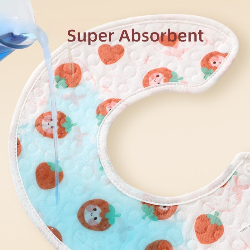 [DFC] Cartoon Drool Bibs Ultra Soft Baby Bandanas Waterproof Breathable Feeding Time Essentials for Newborns,Weight 21g