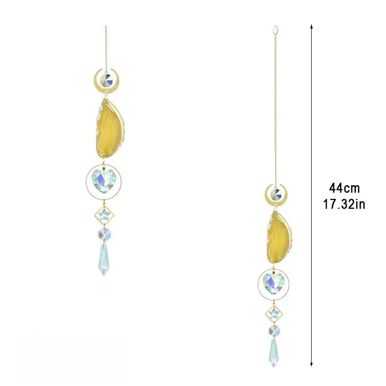 [DFC] Crystal Sun Catcher Window Car Pendant, Natural Stone Crystal Wind Chime, Interior Decoration Pendant, Weight 275g