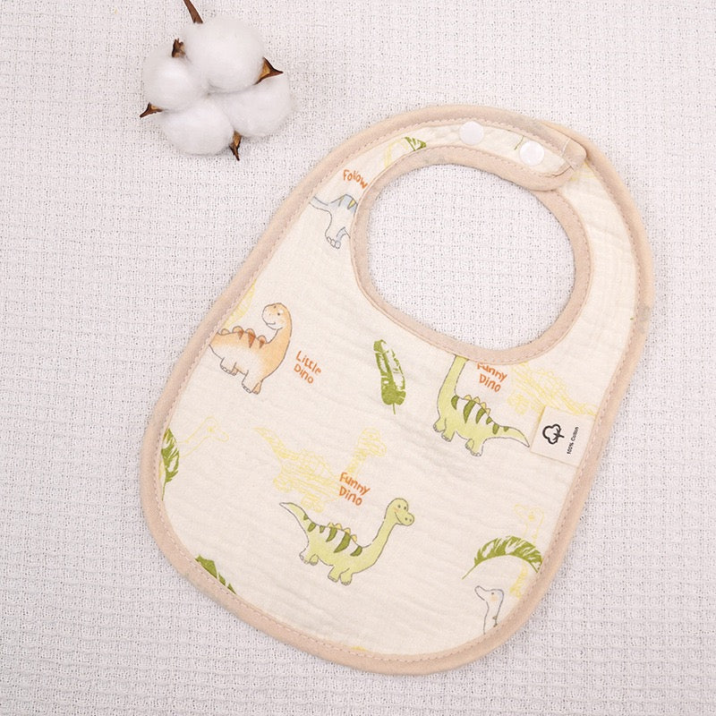 [DFC] 2pcs Set U-shaped bib, gauze bib, baby saliva towel, breathable and absorbent bib,weight about 22g