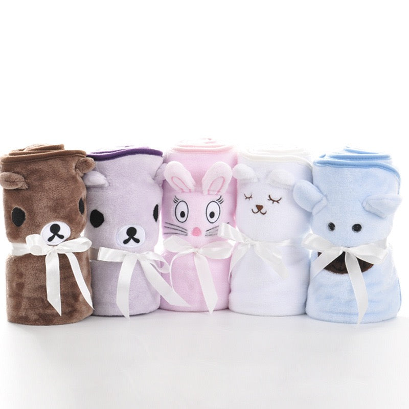 [DFC] Baby Embroidered Small Blanket,Cartoon Children's Blanket,Baby Nap Blanket, Comfortable And Skin-friendly Blanket Windproof And Warm Blanket