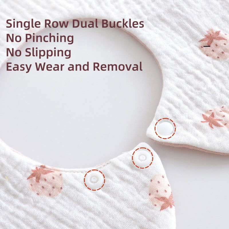 [DFC] Seasonal Baby Drool Bibs Reversible Cartoon Petal Design Feeding Drool Bibs Breathable Absorbent for Newborns,Weight 25g