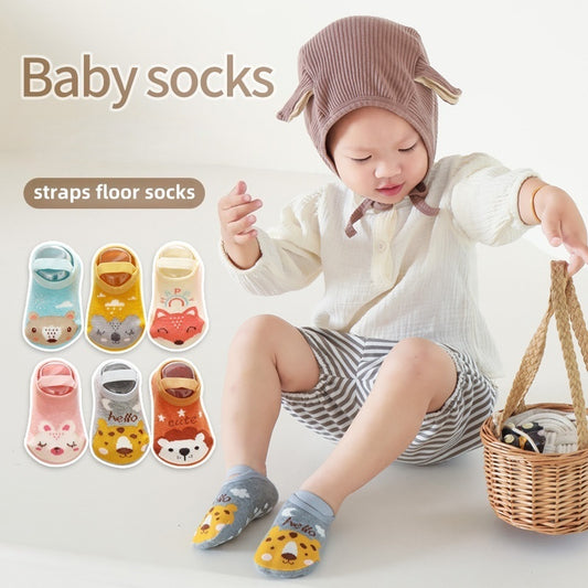 [DFC] New children's wrapped socks, toddler socks, baby floor socks, cartoon printed anti-slip socks