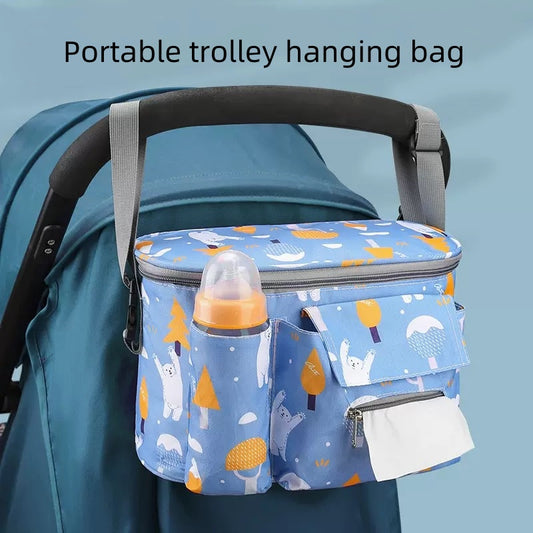 [DFC] Baby stroller hanging bag, multi-functional outdoor mom bag, waterproof mother and baby storage bag, stroller bag, baby stroller bag，It weighs approximately 220g