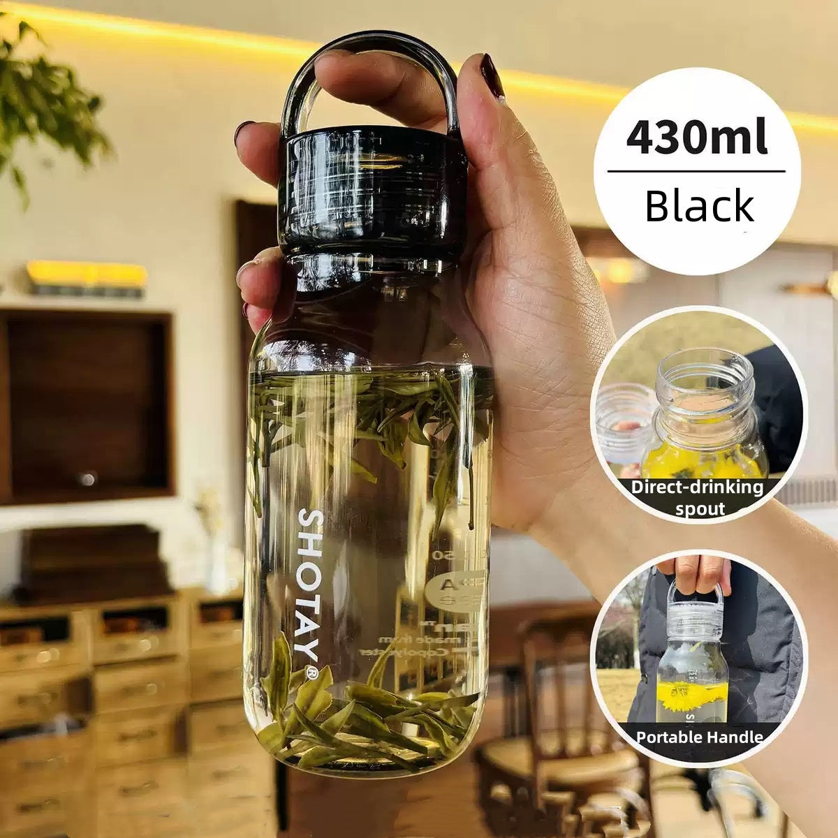 [DFC] Tritan Outdoor Creative Mug  Sippy Cup On-the-Go Tumbler Premium Minimalist Design Fresh & Stylish Straight Drinking Bottle  430ml Capacity, Weight 100g