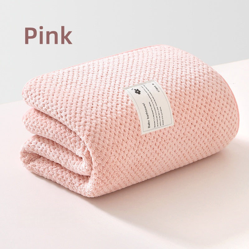 [DFC] Baby Bath Towel Plush Quick Dry Soft Newborn Swim Wrap Hygienic All Season for Infants,Weight 210g