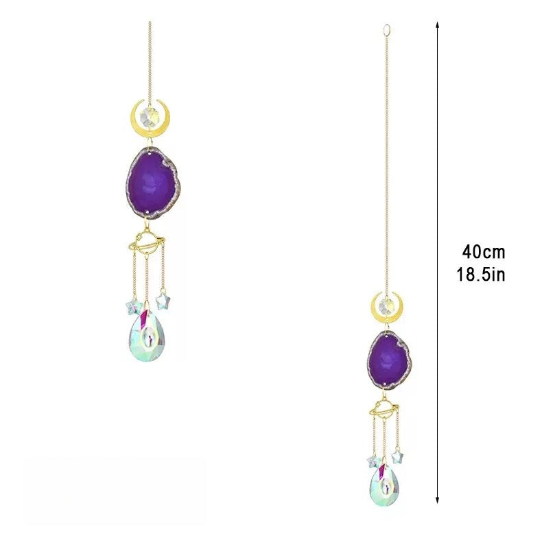 [DFC] Crystal Sun Catcher Window Car Pendant, Natural Stone Crystal Wind Chime, Interior Decoration Pendant, Weight 275g