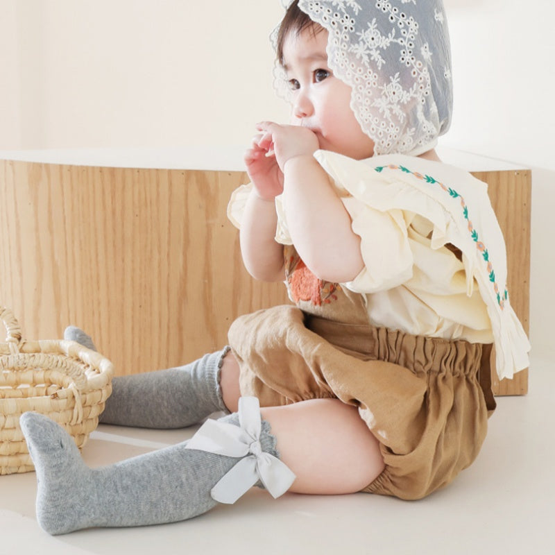 [DFC] Baby socks, Baby bow dress princess socks, Loose-mouthed Stockings