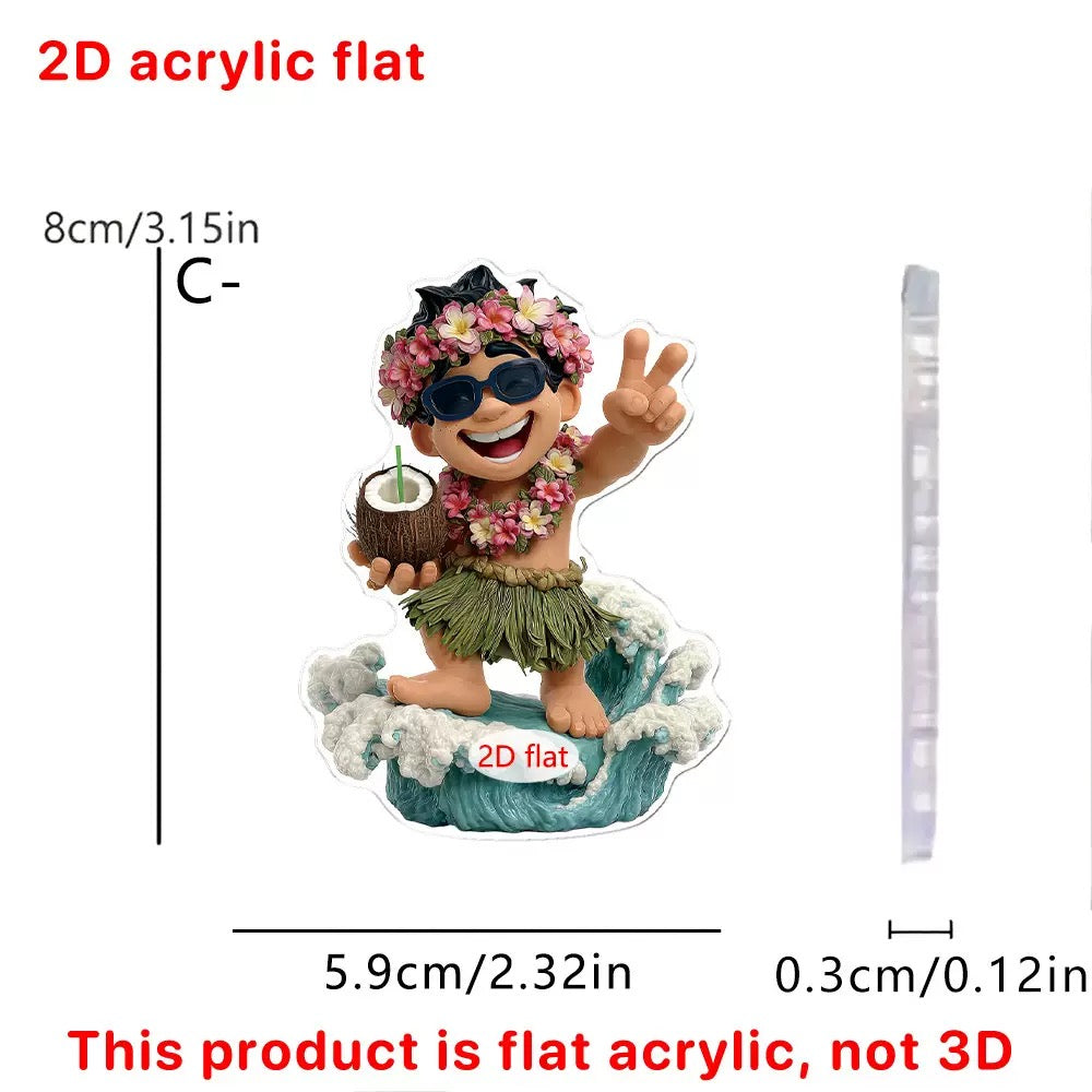 [DFC]3-pieces Set Of Summer Carnival Small Animal Pattern Bedroom Balcony Wall Stickers 2D Flat Acrylic Decorative Small Hanging Pieces Weight 50g