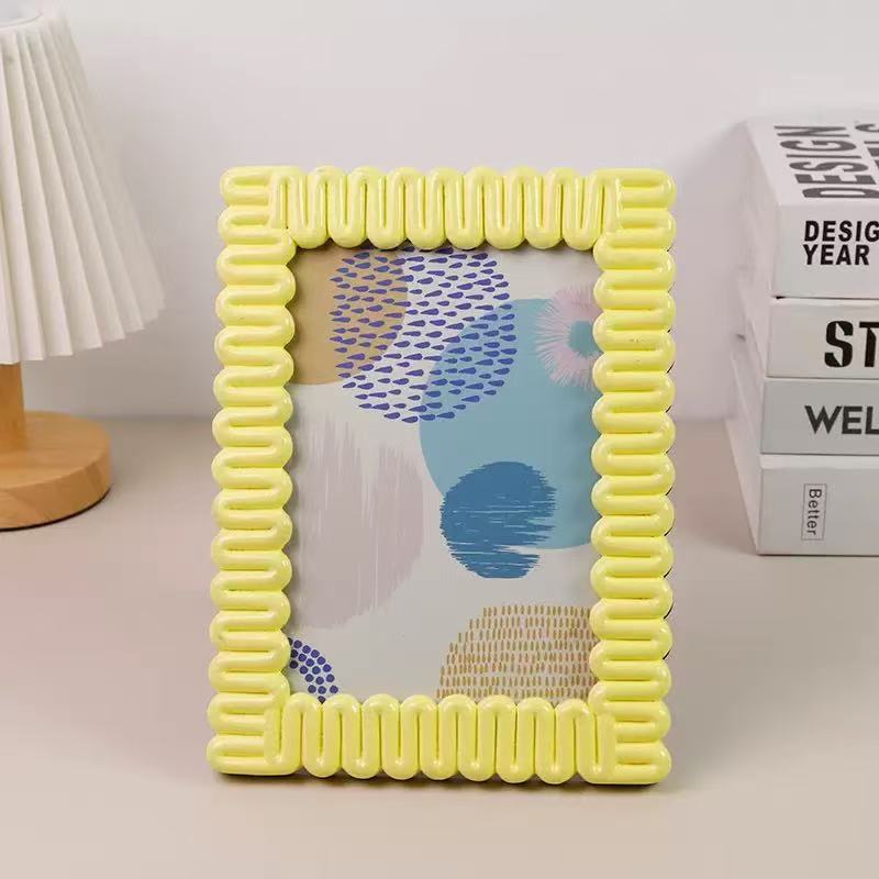 [DFC] Dopamine Color Series Resin Photo Frame, Resin Photo Frame, Standing Resin Photo Frame Desktop Photo Frame
