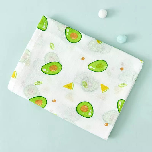 [DFC] Double-layer cotton baby wrap, swaddling cloth, baby bath towel, printed sunshade cover for stroller,weight 110g