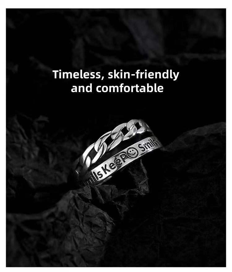 [DFC]Simple Mobius Strip Ring, High-end Ring, Couple Rings, High-end And Simple Design, Titanium Steel, No Color Fading, Street Style Ring, Suitable For Daily Wear, Weight 5g