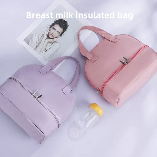 [DFC] Stylish Lightweight Mommy Diaper Bag Dual-Layer Insulated Breast Milk Storage Cooler & Multi-Function Baby Carrier Backpack, Weight 150g