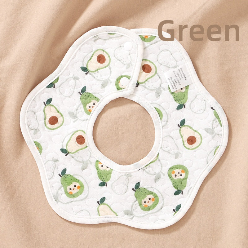 [DFC] Cartoon Drool Bibs Ultra Soft Baby Bandanas Waterproof Breathable Feeding Time Essentials for Newborns,Weight 21g