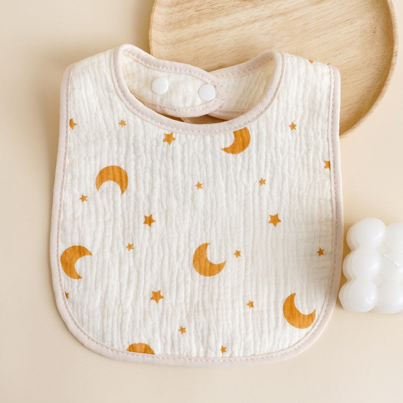[DFC] 2pcs Set U-shaped bib, gauze bib, baby saliva towel, breathable and absorbent bib,weight about 22g