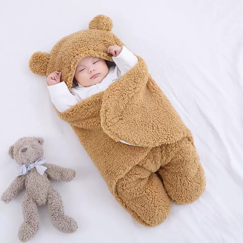 [DFC] Cute baby blanket, thickened blanket for autumn and winter, comfortable sleeping bag for babies, anti-startle, swaddling baby products Outdoor windproof and warm for autumn and winter，weight 350g