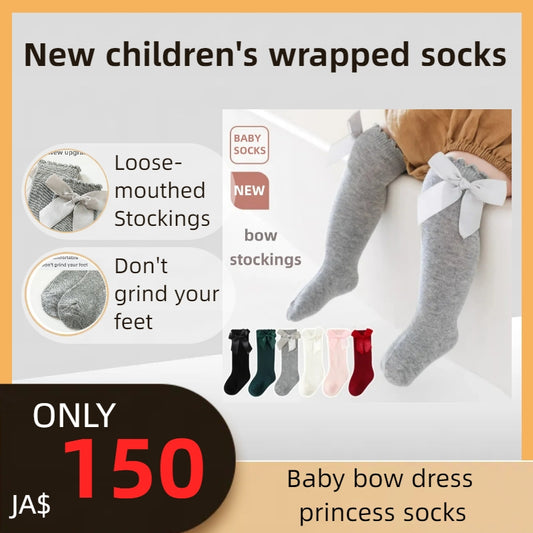 [DFC] Baby socks, Baby bow dress princess socks, Loose-mouthed Stockings