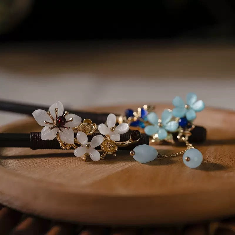 [DFC]New Chinese-style ancient-style hairpins, elegant wooden hairpins, high-end accessories, updo ancient-style hairpins, box hairpins, gifts, Valentine's Day and Halloween gifts,Weight 80g