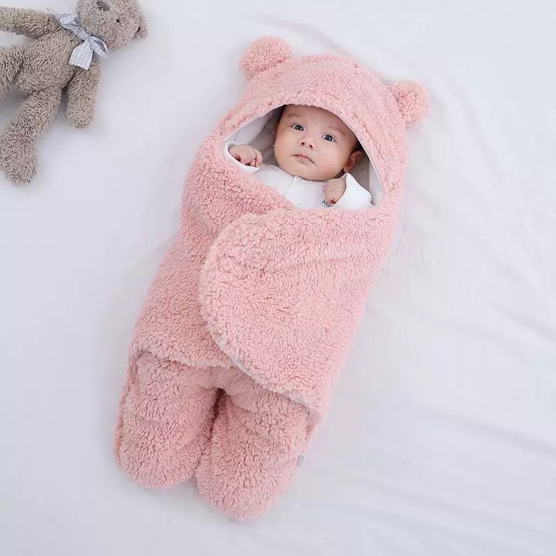 [DFC] Cute baby blanket, thickened blanket for autumn and winter, comfortable sleeping bag for babies, anti-startle, swaddling baby products Outdoor windproof and warm for autumn and winter，weight 350g