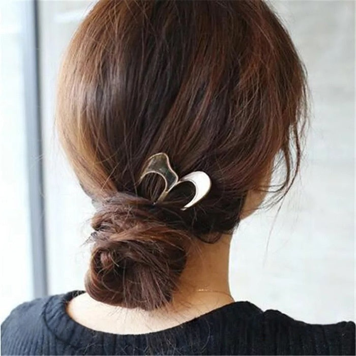 [DFC]High-end Fashionable Ladies' Hairpin, Metal Hairpin, Ins Style, Simple U-shaped Alloy Hair Fork Weight 15g
