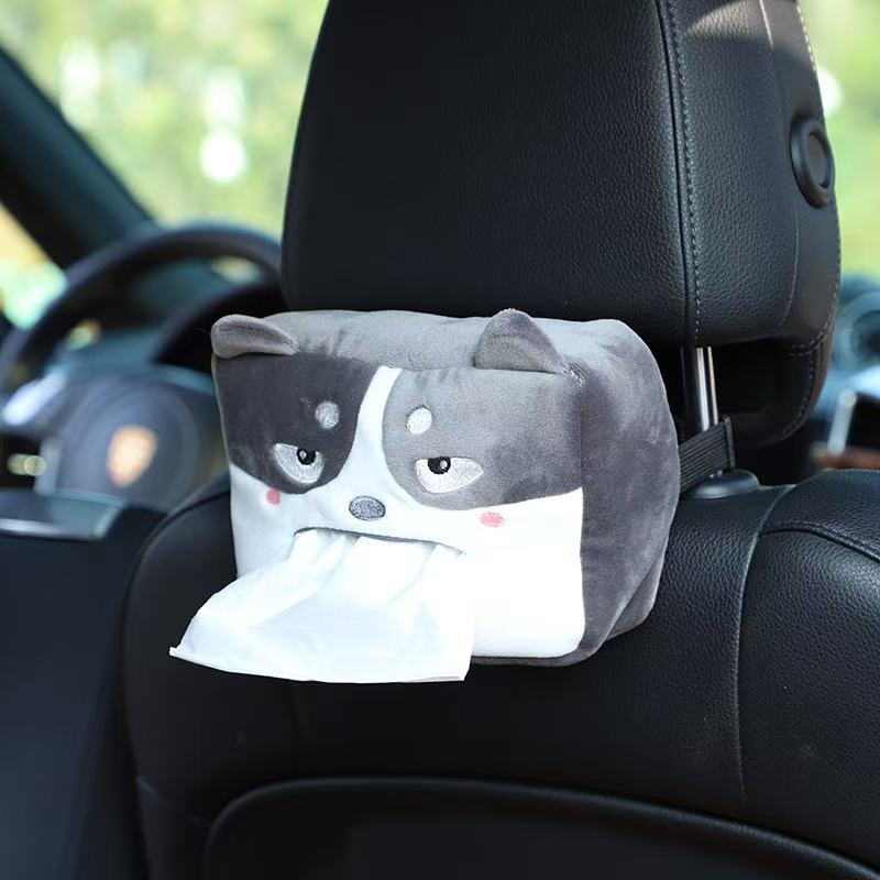 [DFC]Car Tissue Box, Car Cartoon Decorative Tissue Box, Creative And Cute Car Seat Back Hanging Armrest Box, Tissue Box For In-car Storage, Weight 75g