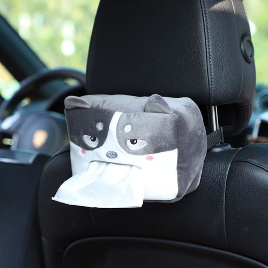 [DFC]Car Tissue Box, Car Cartoon Decorative Tissue Box, Creative And Cute Car Seat Back Hanging Armrest Box, Tissue Box For In-car Storage, Weight 75g