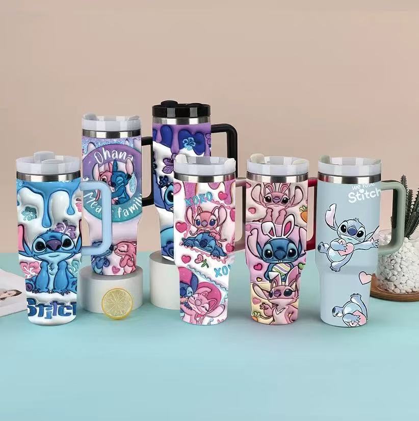 [DFC]40oz Handle Cup With Bag For Storage, Water Cup With Straw, Large-capacity Car Cup, Stainless Steel Insulated Cup, Inner 304 And Outer 201 Material, Water Cup, Weight 639g