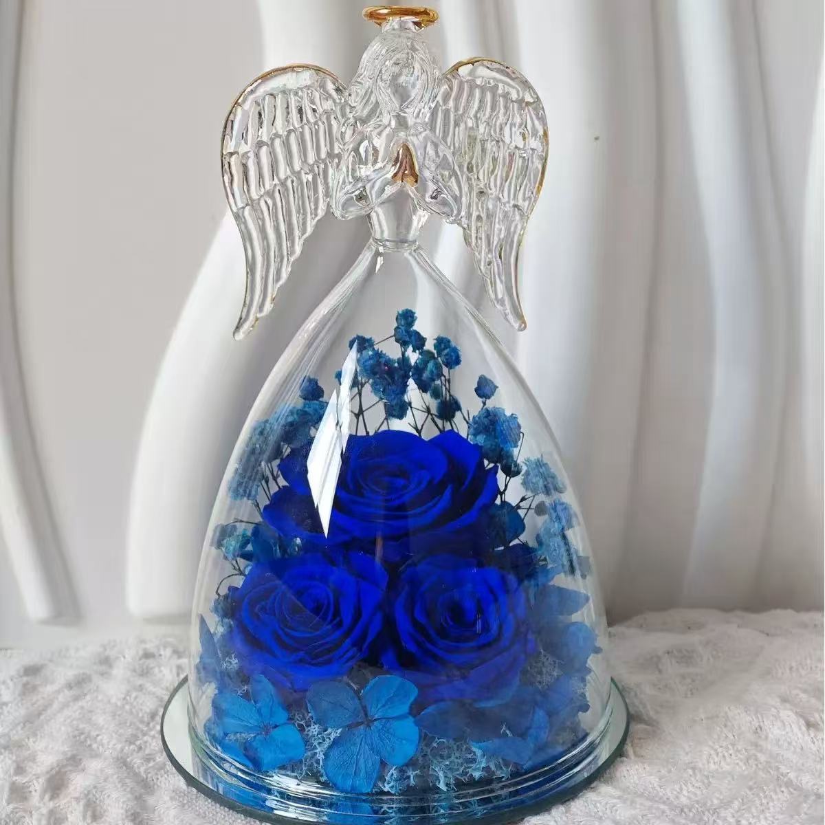 [DFC]Glass-covered Eternal Flower Archangel Eternal Rose Valentine's Day Gift, Real Flower Decoration, Romantic Gift For Girls,Weight 420g