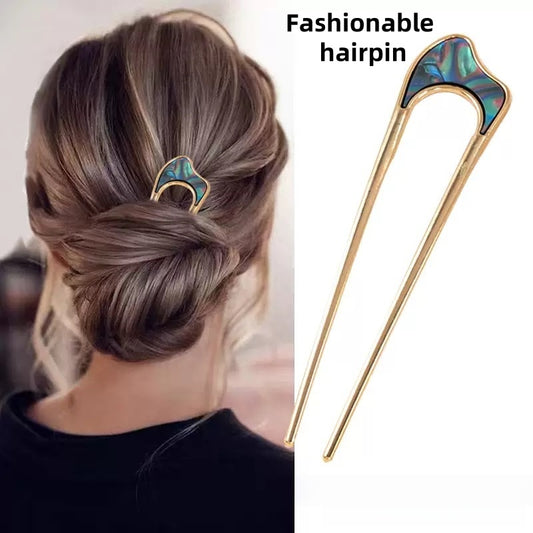 [DFC]French Elegant Metal Hairpins, Women's Updo Hairpins, Ins-style Irregular Alloy Hairpins, Women's Bun Hairpins Weight 15g