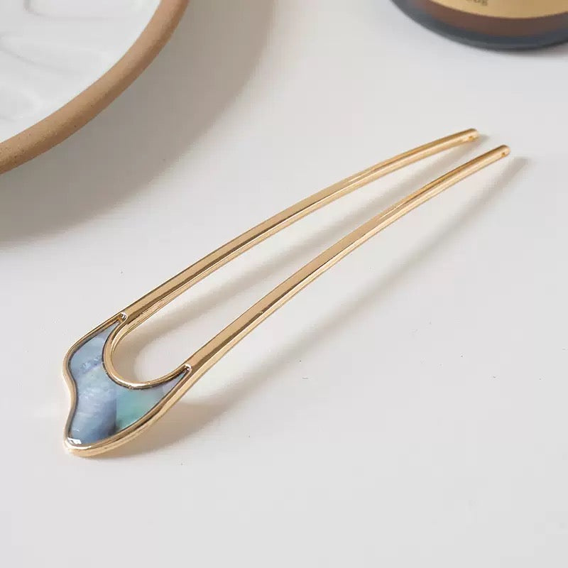 [DFC]French Elegant Metal Hairpins, Women's Updo Hairpins, Ins-style Irregular Alloy Hairpins, Women's Bun Hairpins Weight 15g