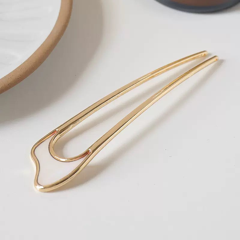 [DFC]French Elegant Metal Hairpins, Women's Updo Hairpins, Ins-style Irregular Alloy Hairpins, Women's Bun Hairpins Weight 15g