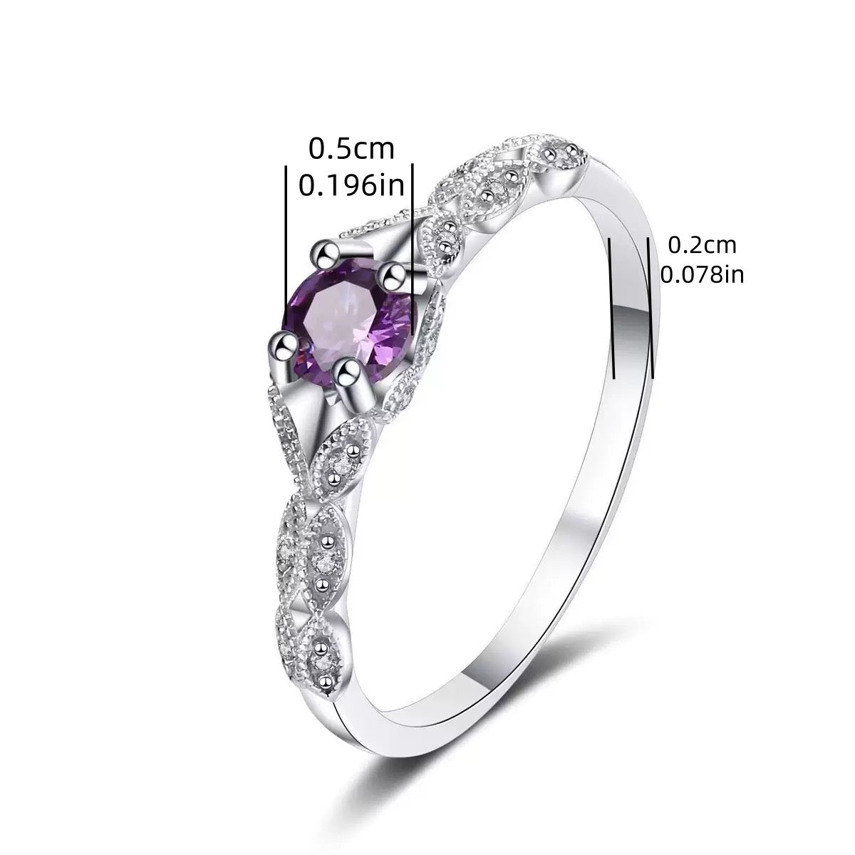 [DFC] Luxury Purple Ring For Women, A Simple And Fashionable European And American Ring,Red Gift Box Set,Weight 50g
