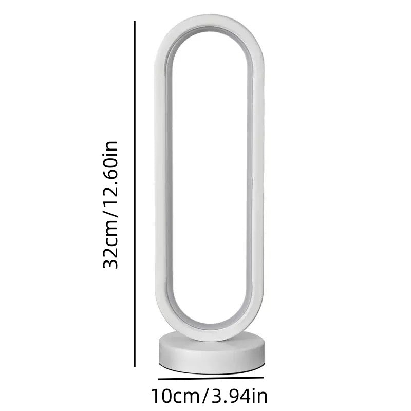 [DFC] Oval desk lamp, Nordic retro and simple style desk lamp, USB plug, bedroom bedside warm night light, study and bedroom learning atmosphere LED night light, three-color adjustable white and black desk lamp,Weight 520g