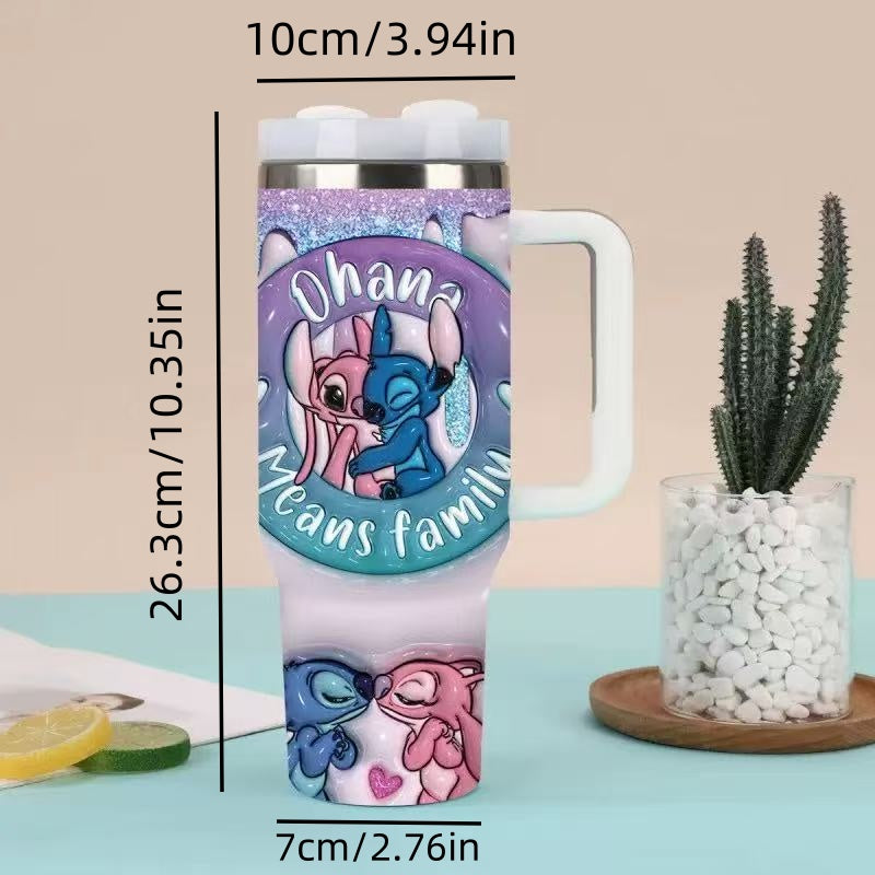 [DFC]40oz Handle Cup With Bag For Storage, Water Cup With Straw, Large-capacity Car Cup, Stainless Steel Insulated Cup, Inner 304 And Outer 201 Material, Water Cup, Weight 639g
