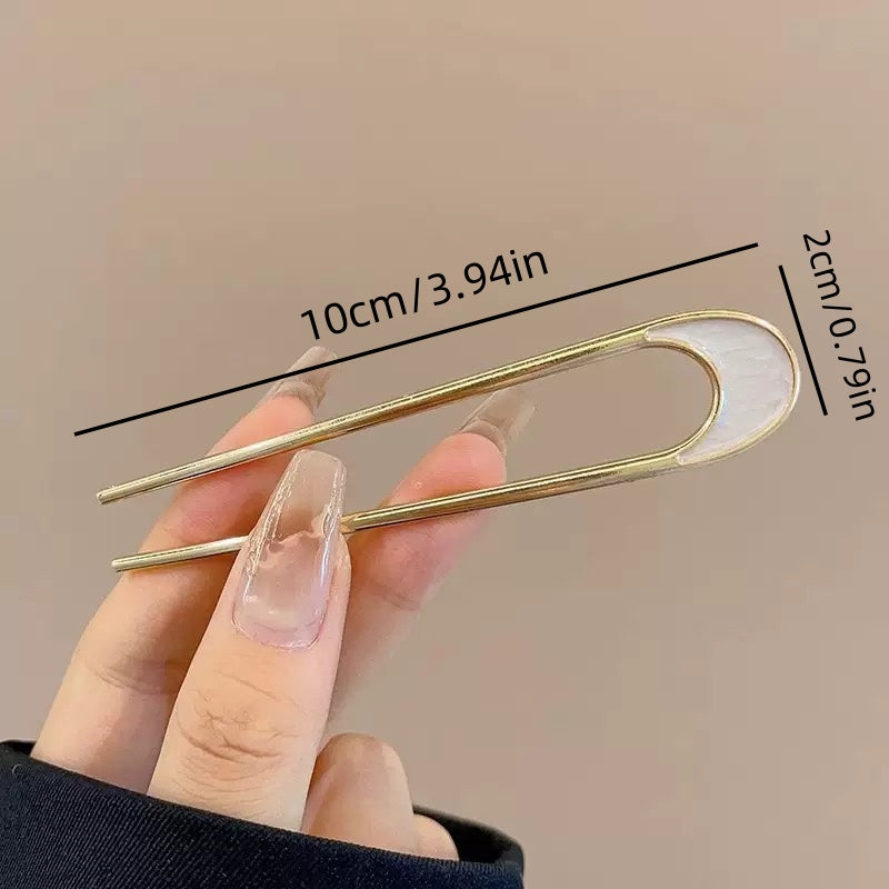 [DFC]French Elegant Metal Hairpins, Women's Updo Hairpins, Ins-style Irregular Alloy Hairpins, Women's Bun Hairpins Weight 15g