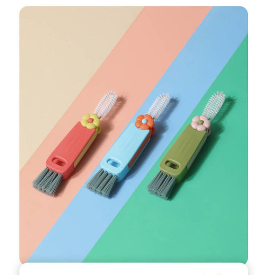 [DFC] Infant bottle brush; three-in-one cap bottle brush; thermos multi-functional gap cleaning brush; cup mouth and cup brush