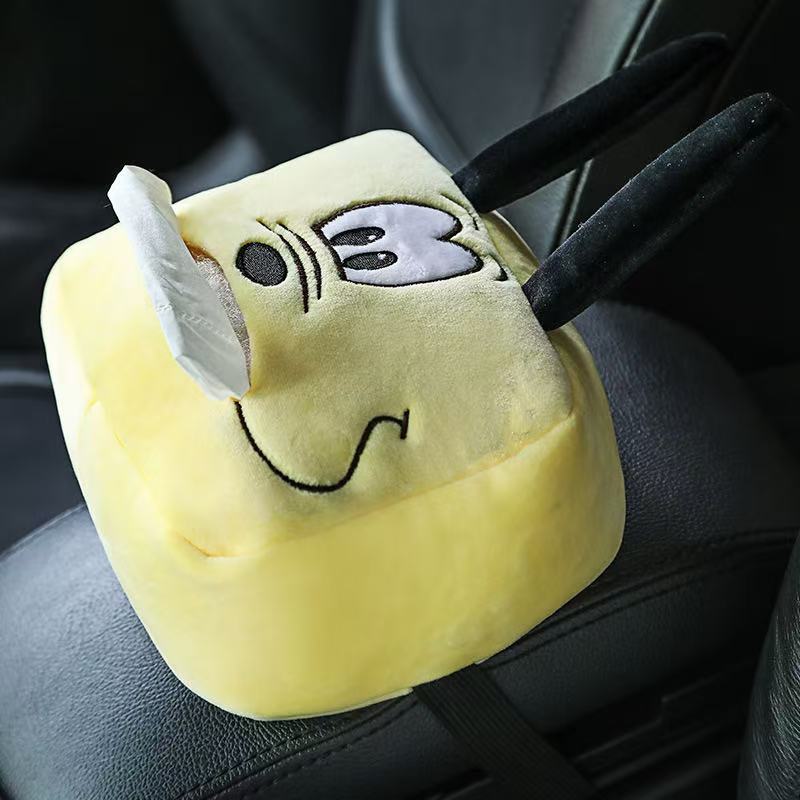[DFC]Car Tissue Box, Car Cartoon Decorative Tissue Box, Creative And Cute Car Seat Back Hanging Armrest Box, Tissue Box For In-car Storage, Weight 75g