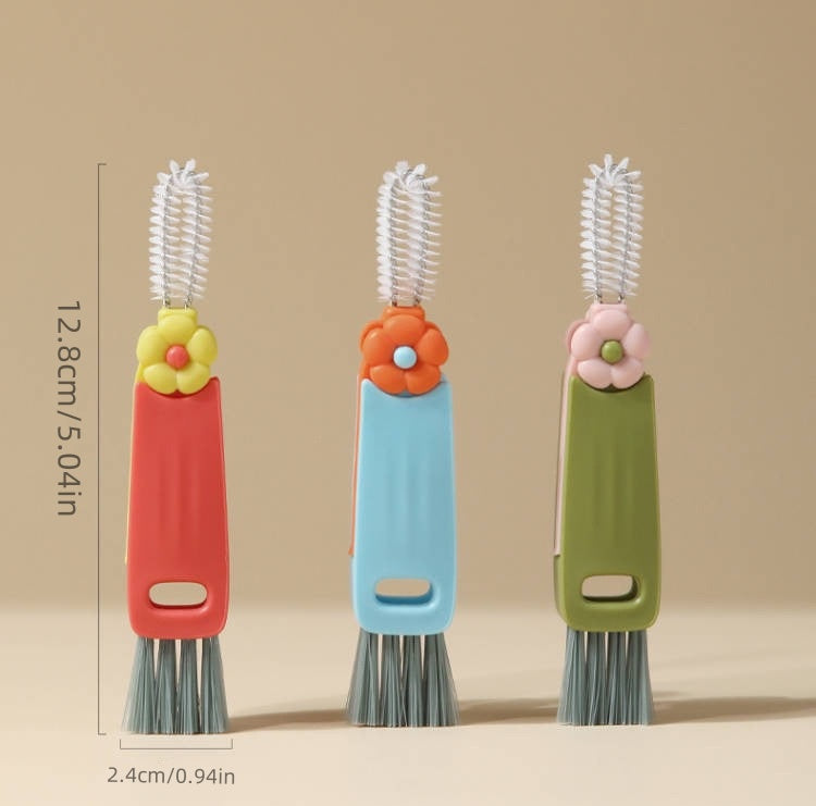 [DFC] Three-in-one baby cup lid brush, cup lid brush, multi-functional gap cleaning brush for insulated cups, cup mouth brush,weight 25g